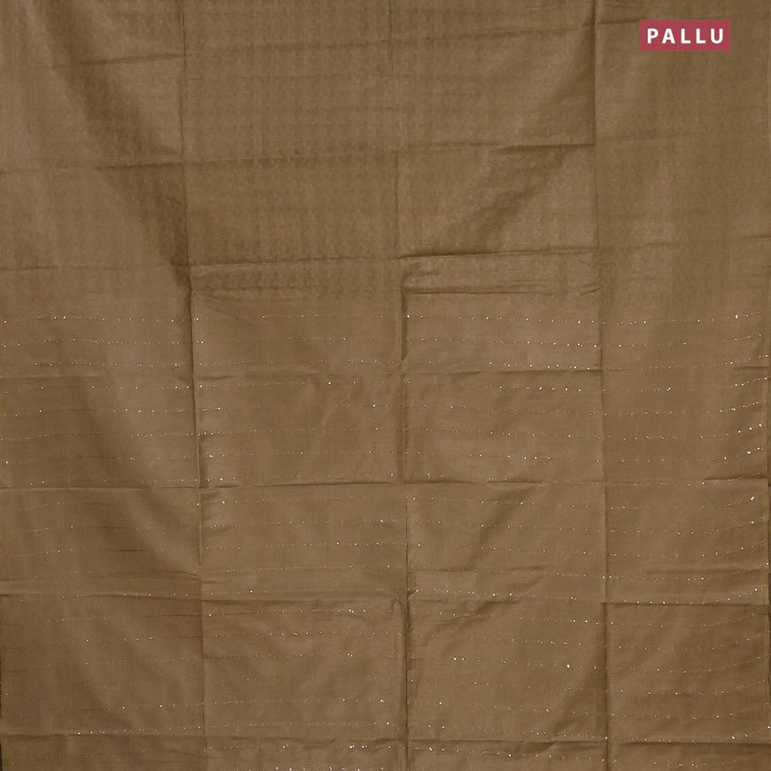 Bamboo silk saree dark sap green with allover thread weaves in borderless style - {{ collection.title }} by Prashanti Sarees