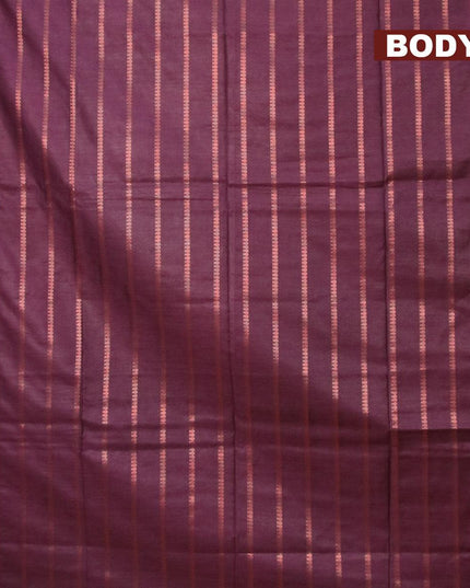 Bamboo silk saree deep wine shade with allover copper zari weaves and copper zari woven border - {{ collection.title }} by Prashanti Sarees
