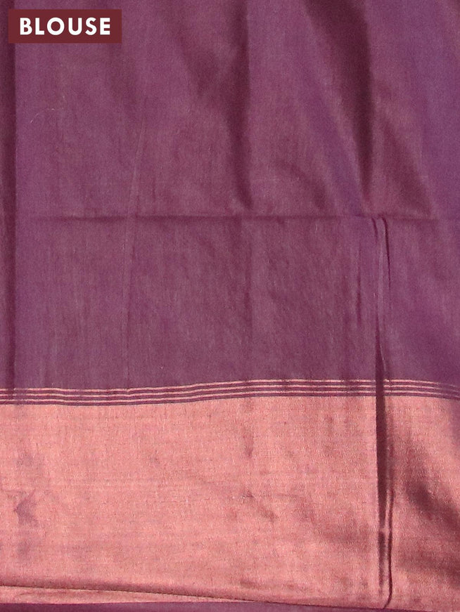 Bamboo silk saree deep wine shade with copper zari woven buttas and copper zari woven border - {{ collection.title }} by Prashanti Sarees