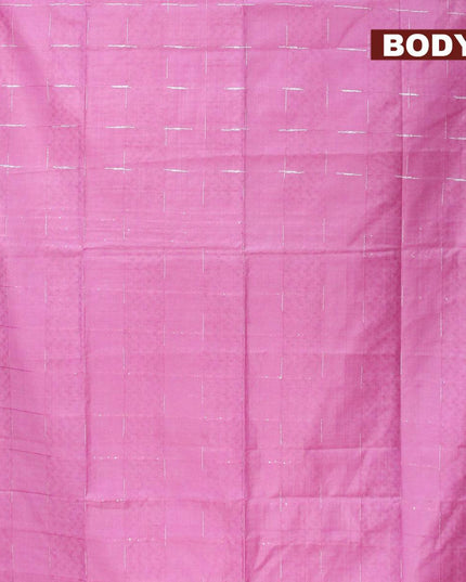 Bamboo silk saree light pink with allover thread weaves and sequin work pallu - {{ collection.title }} by Prashanti Sarees