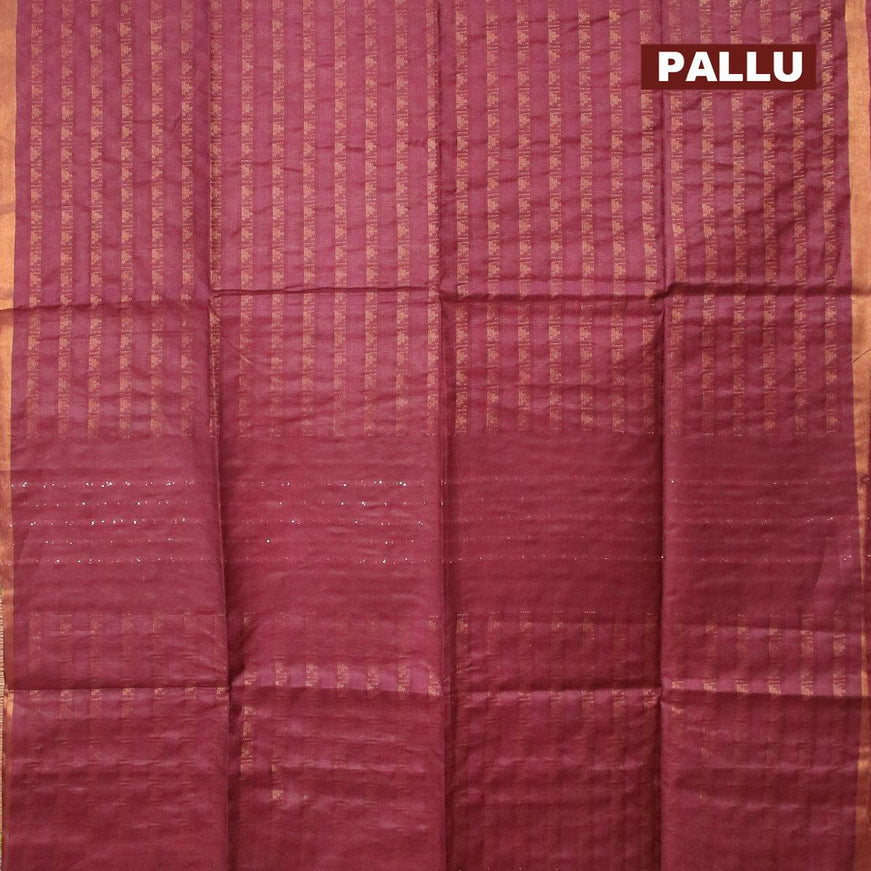Bamboo silk saree maroon with allover zari weaves and zari woven border - {{ collection.title }} by Prashanti Sarees