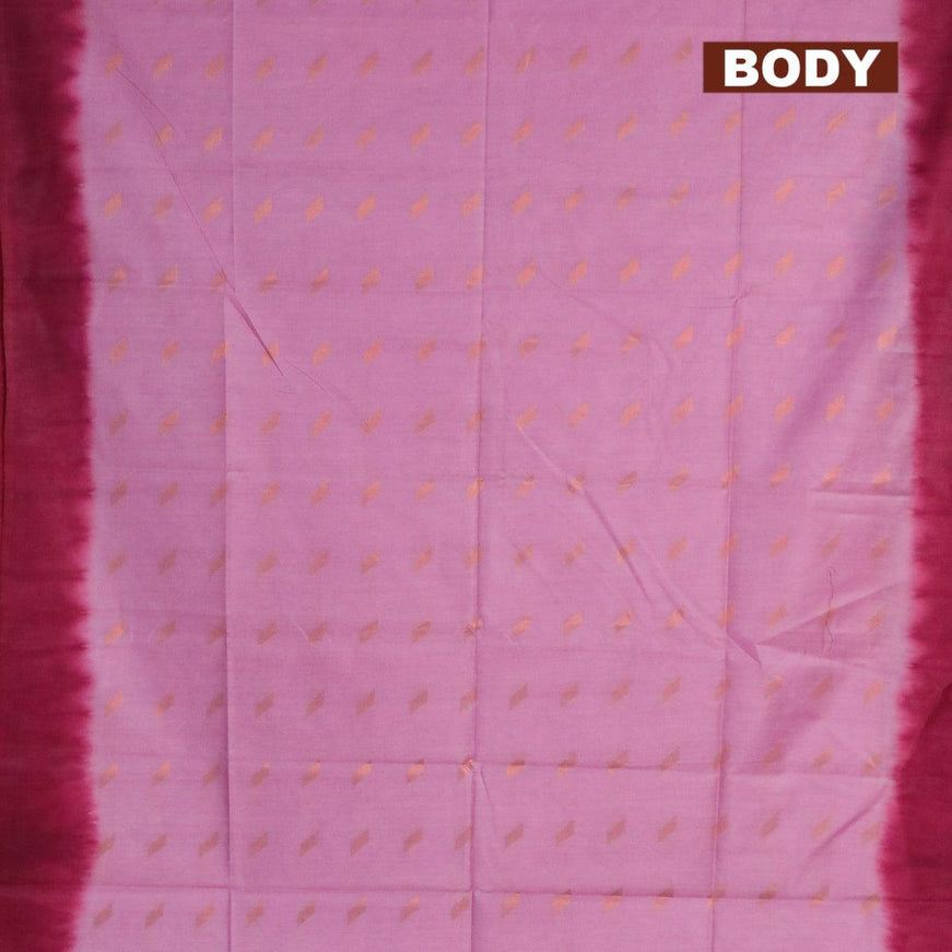 Bamboo silk saree pastel pink and dark magenta pink with copper zari woven buttas and sequin work pallu - {{ collection.title }} by Prashanti Sarees