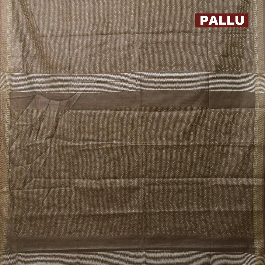 Bamboo silk saree sap green with allover thread weaves and thread woven border - {{ collection.title }} by Prashanti Sarees