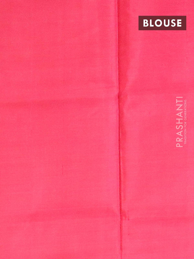Banana pith saree brown and pink with thread woven buttas in borderless style with blouse - {{ collection.title }} by Prashanti Sarees