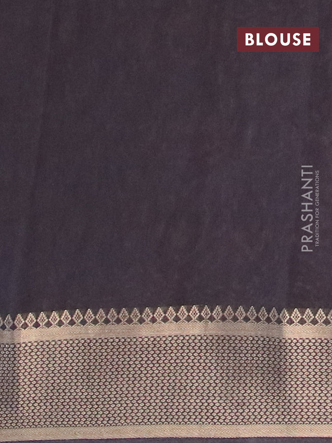 Banarasi cotton saree maroon and black with allover ikat prints and zari woven border - {{ collection.title }} by Prashanti Sarees