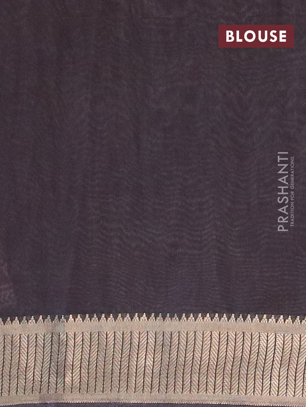 Banarasi cotton saree maroon and black with allover prints and zari woven border - {{ collection.title }} by Prashanti Sarees