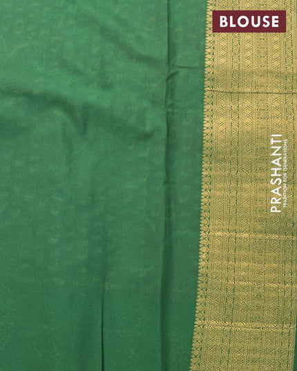 Banarasi semi crepe silk saree pink and green with allover zari woven paisley butta weaves and long zari woven border - {{ collection.title }} by Prashanti Sarees