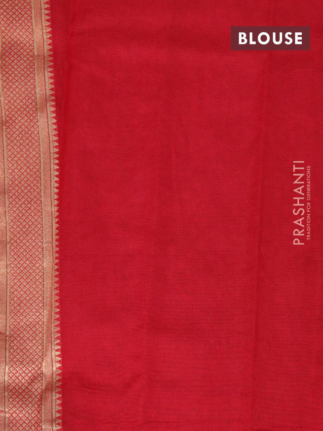 Banarasi semi georgette saree black and red with with allover zari woven butta weaves and zari woven border - {{ collection.title }} by Prashanti Sarees