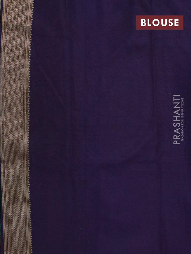 Banarasi semi georgette saree pink and navy blue with with allover zari woven butta weaves and long zari woven border - {{ collection.title }} by Prashanti Sarees