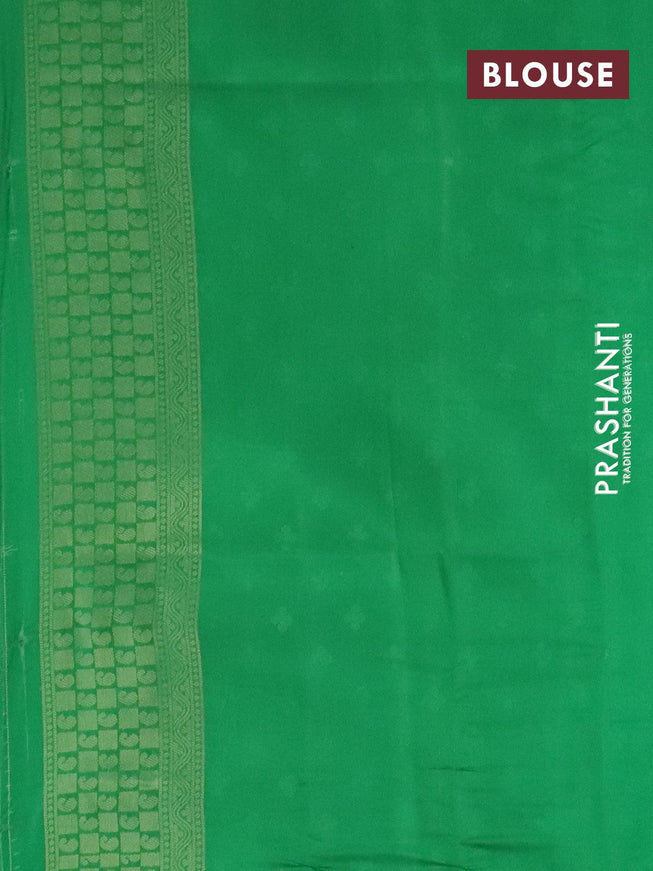 Banarasi softy silk saree pastel peach and green with allover zari weaves & floral digital prints and zari woven border - {{ collection.title }} by Prashanti Sarees
