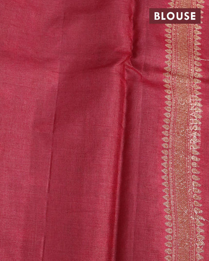 Banarasi tussar silk saree beige and maroon with zari woven buttas and zari woven border - {{ collection.title }} by Prashanti Sarees