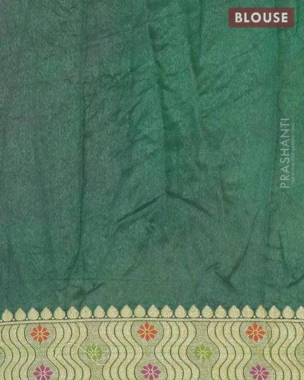 Bandhani saree magenta pink and green with bandhani prints and banarasi style mina border - {{ collection.title }} by Prashanti Sarees