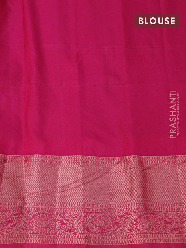 Bangalori silk saree rosy brown and pink with allover copper zari weaves and copper woven border - {{ collection.title }} by Prashanti Sarees