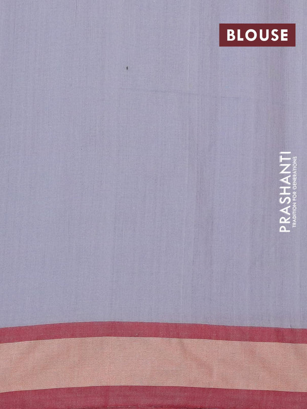 Bengal soft cotton saree grey and maroon with thread woven buttas and contrast border - {{ collection.title }} by Prashanti Sarees