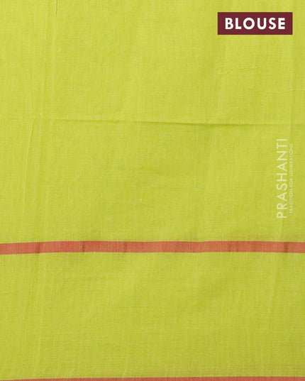 Bengal soft cotton saree light green and maroon with thread woven buttas and thread woven border - {{ collection.title }} by Prashanti Sarees