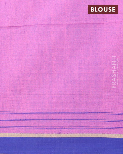 Bengal soft cotton saree light pink and blue with thread woven buttas and simple border - {{ collection.title }} by Prashanti Sarees