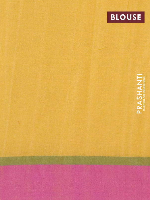 Bengal soft cotton saree mustard yellow and purple with thread woven buttas and contrast border - {{ collection.title }} by Prashanti Sarees