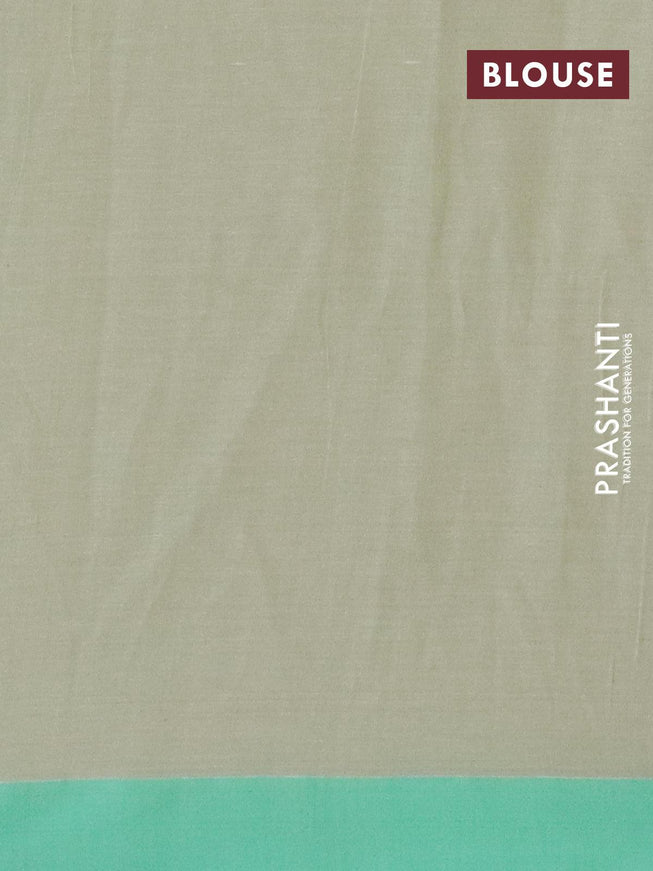 Bengal soft cotton saree pastel green shade and teal green with thread woven buttas and contrast border - {{ collection.title }} by Prashanti Sarees
