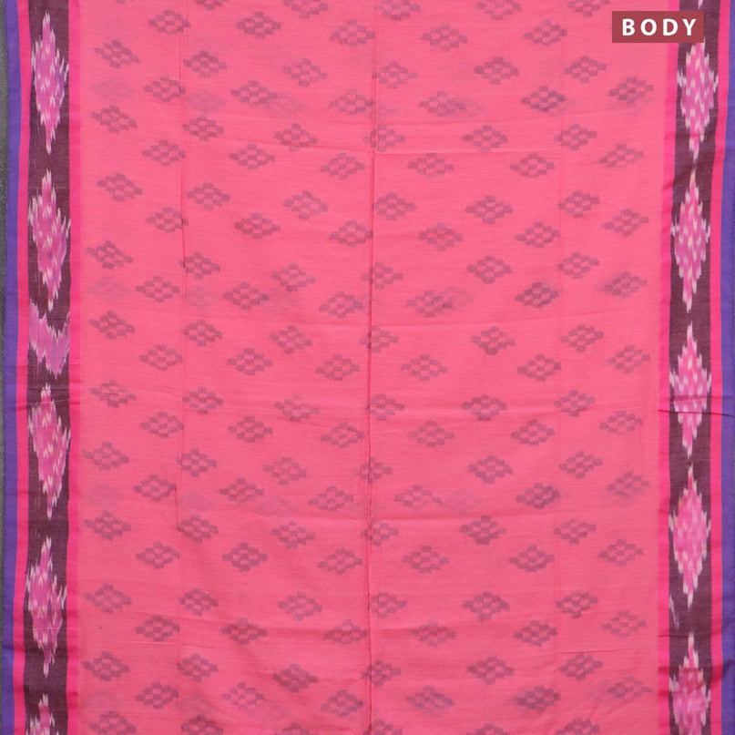 Bengal soft cotton saree pink shade and blue with thread woven buttas and simple border - {{ collection.title }} by Prashanti Sarees