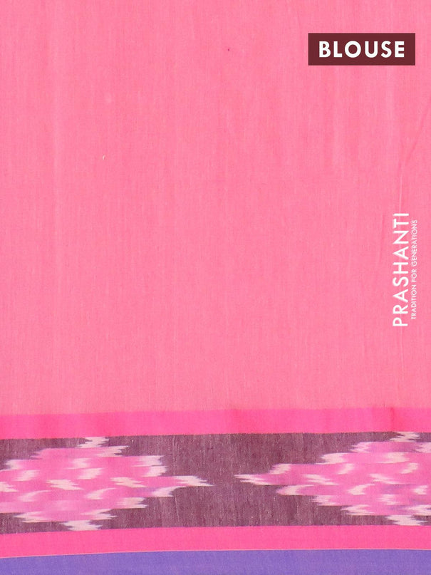 Bengal soft cotton saree pink shade and blue with thread woven buttas and simple border - {{ collection.title }} by Prashanti Sarees