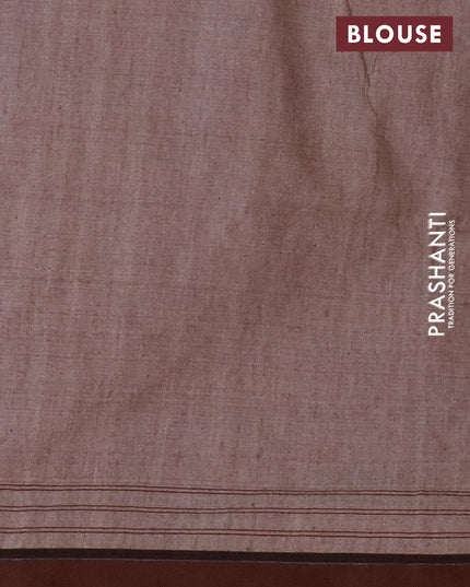 Bengal soft cotton saree sandal and brown with thread woven buttas and simple border - {{ collection.title }} by Prashanti Sarees