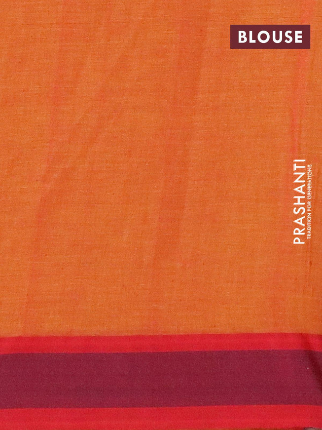 Bengal soft cotton saree yellow and red with thread woven buttas and simple border - {{ collection.title }} by Prashanti Sarees