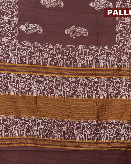 Bhagalpuri saree coffee brown with paisley butta prints and zari woven border - {{ collection.title }} by Prashanti Sarees