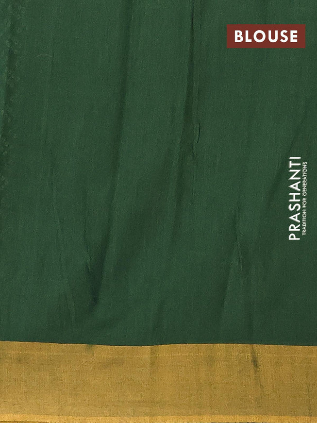 Bhagalpuri saree dark green with allover bandhani prints and zari woven border - {{ collection.title }} by Prashanti Sarees