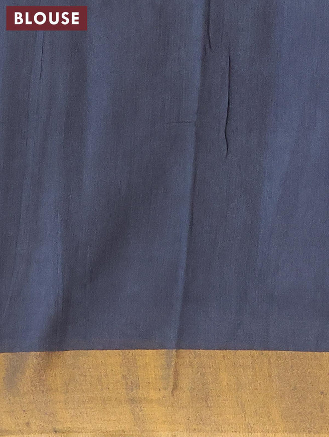 Bhagalpuri saree dark grey with allover butta prints and zari woven border - {{ collection.title }} by Prashanti Sarees