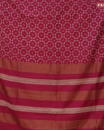 Bhagalpuri saree dark magenta with allover butta prints and zari woven border - {{ collection.title }} by Prashanti Sarees