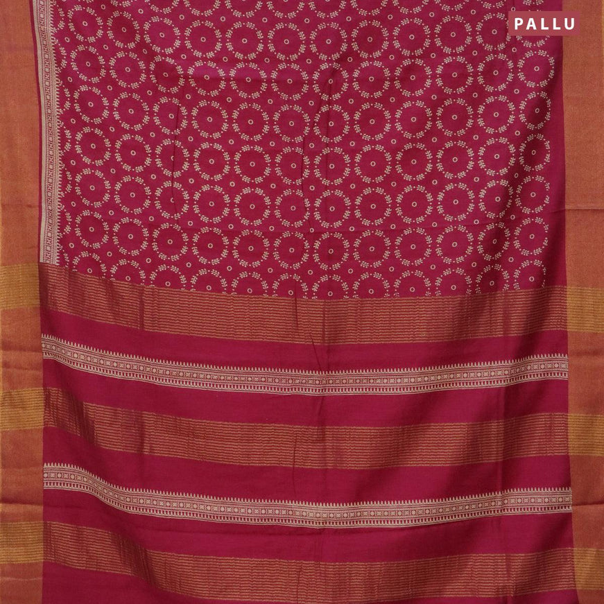 Bhagalpuri saree dark magenta with allover butta prints and zari woven border - {{ collection.title }} by Prashanti Sarees