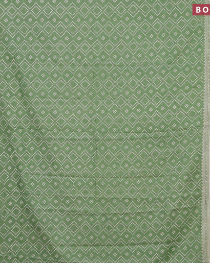 Bhagalpuri saree green shade with allover bandhani prints and zari woven border - {{ collection.title }} by Prashanti Sarees
