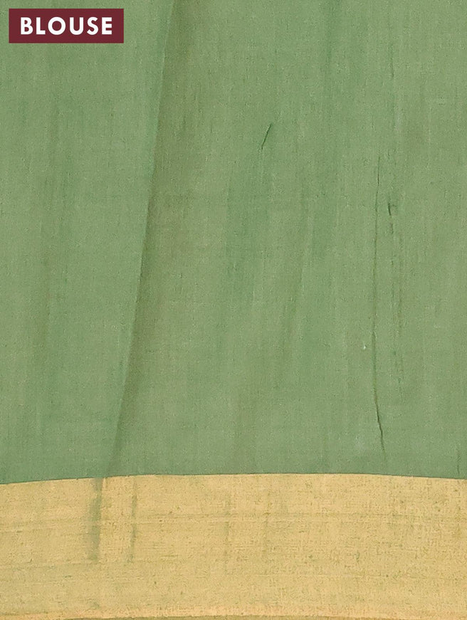 Bhagalpuri saree green with allover geometric prints and zari woven border - {{ collection.title }} by Prashanti Sarees