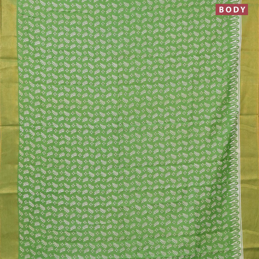 Bhagalpuri saree green with allover prints and zari woven border - {{ collection.title }} by Prashanti Sarees