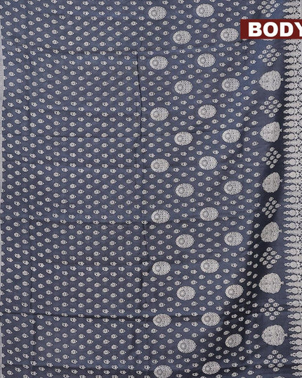 Bhagalpuri saree grey with allover butta prints and zari woven border - {{ collection.title }} by Prashanti Sarees