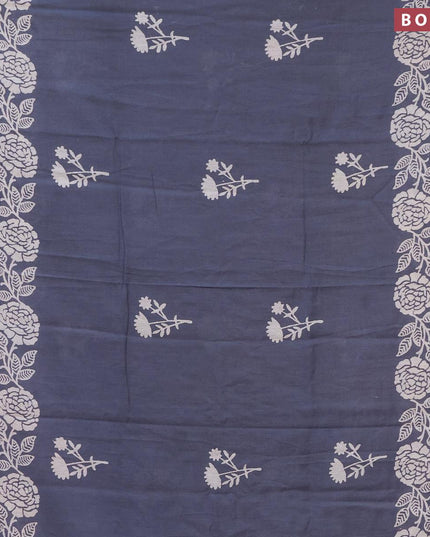 Bhagalpuri saree grey with floral butta prints and zari woven border - {{ collection.title }} by Prashanti Sarees