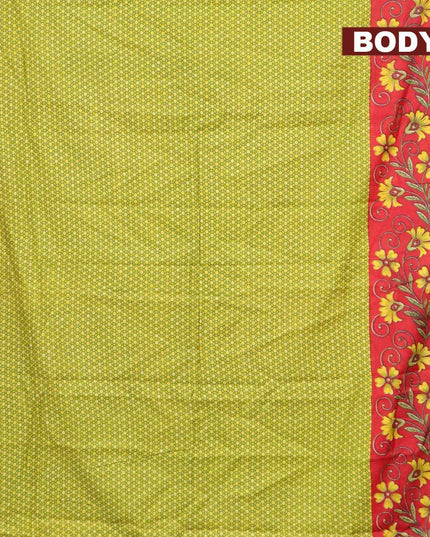 Bhagalpuri saree light green and red with allover prints and floral printed zari border - {{ collection.title }} by Prashanti Sarees