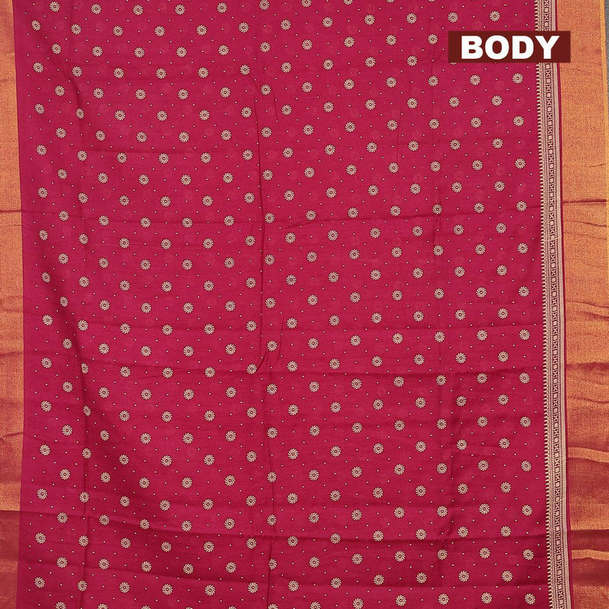 Bhagalpuri saree magenta pink with allover butta prints and zari woven border - {{ collection.title }} by Prashanti Sarees