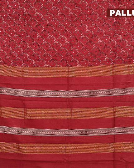 Bhagalpuri saree maroon with allover geometric prints and zari woven border - {{ collection.title }} by Prashanti Sarees