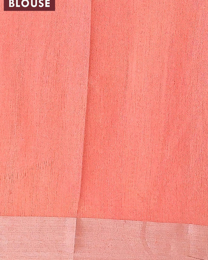 Bhagalpuri saree mild peach orange with allover bandhani prints and zari woven border - {{ collection.title }} by Prashanti Sarees