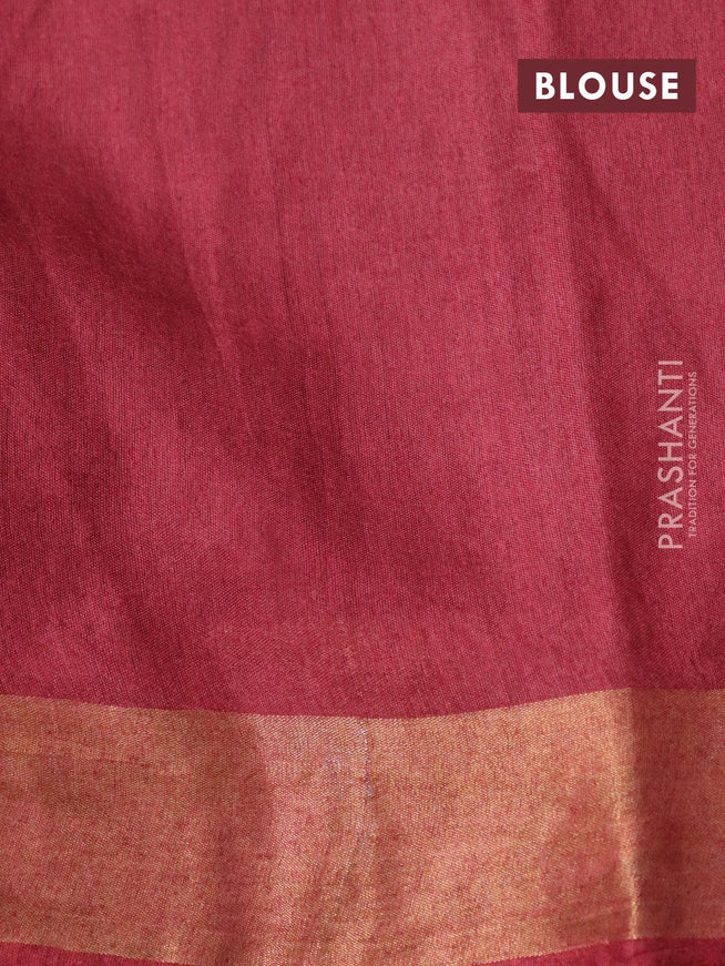 Bhagalpuri saree orange and maroon with allover bandhani prints and pichwai prints & zari woven border - {{ collection.title }} by Prashanti Sarees