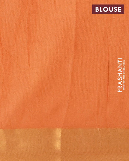 Bhagalpuri saree orange shade with allover prints and zari woven border - {{ collection.title }} by Prashanti Sarees