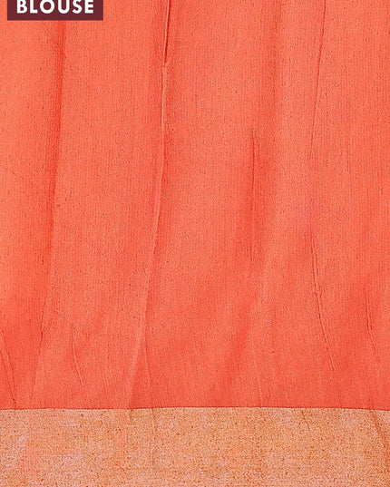 Bhagalpuri saree orange with allover bandhani prints and zari woven border - {{ collection.title }} by Prashanti Sarees