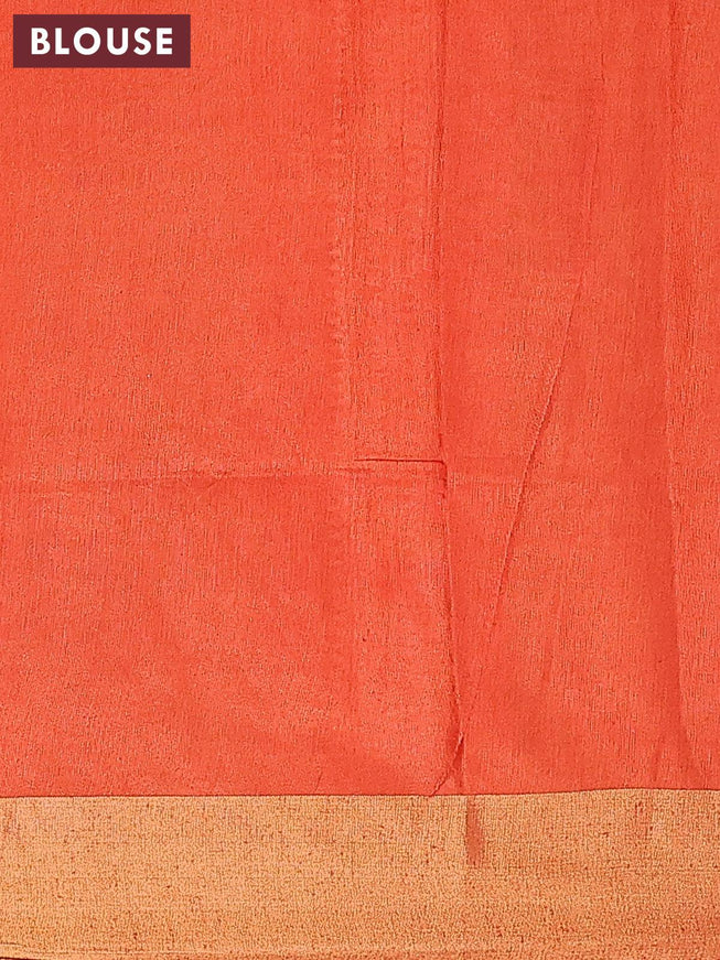 Bhagalpuri saree orange with allover floral butta prints and zari woven border - {{ collection.title }} by Prashanti Sarees