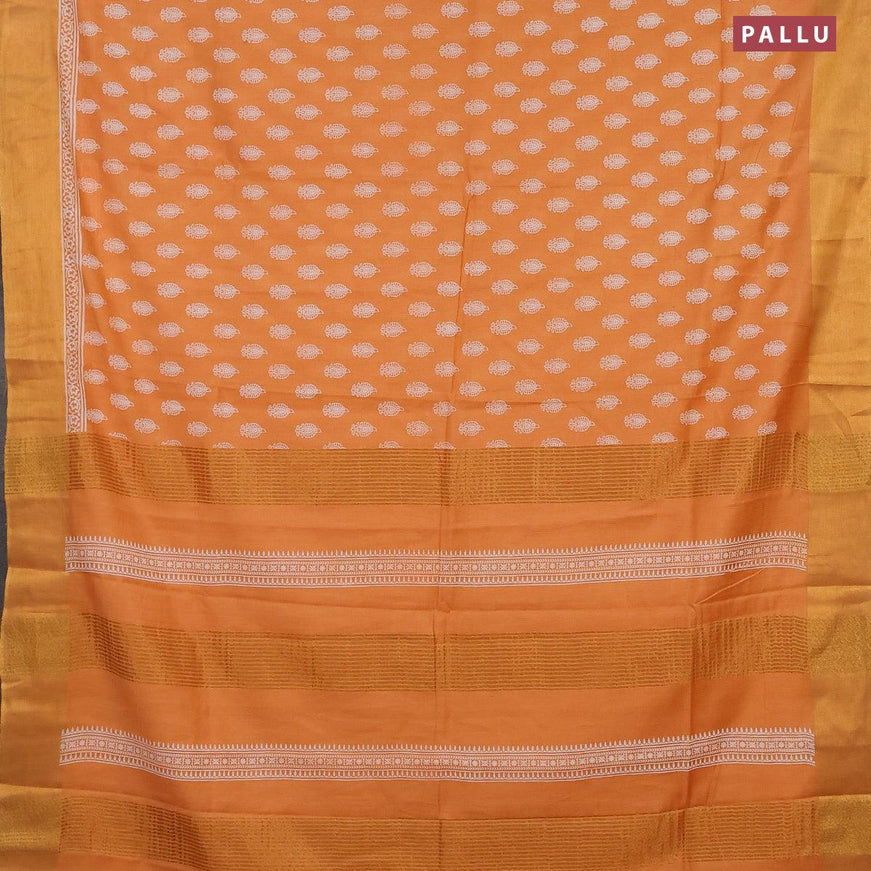 Bhagalpuri saree pale orange with allover butta prints and zari woven border - {{ collection.title }} by Prashanti Sarees