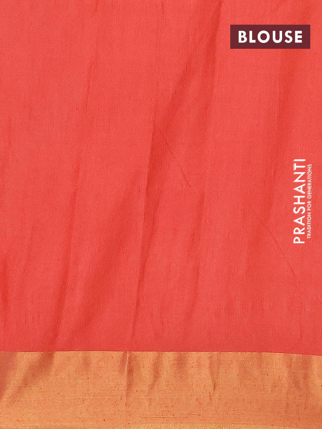 Bhagalpuri saree peach orange shade with allover bandhani prints and zari woven border - {{ collection.title }} by Prashanti Sarees