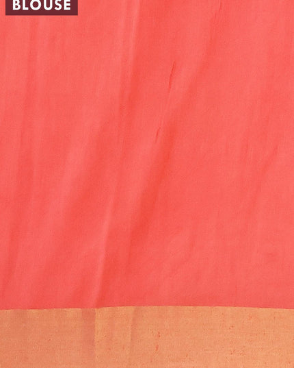 Bhagalpuri saree peach orange shade with allover prints and zari woven border - {{ collection.title }} by Prashanti Sarees