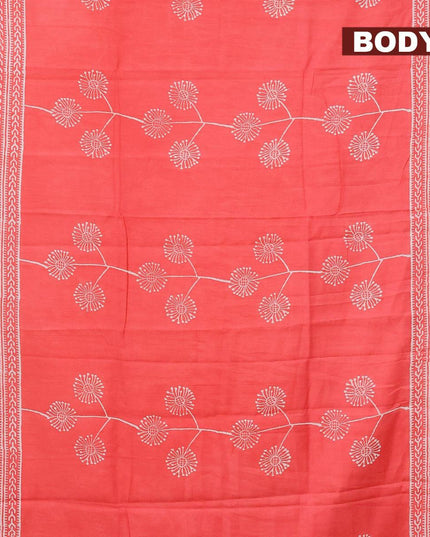 Bhagalpuri saree peach pink shade with butta prints and zari woven border - {{ collection.title }} by Prashanti Sarees