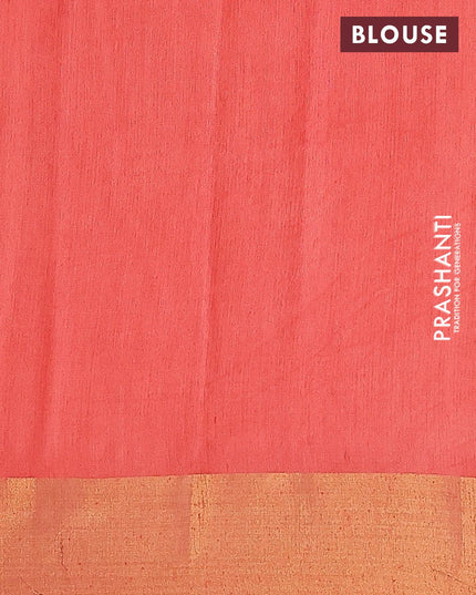 Bhagalpuri saree peach shade with allover bandhani prints and zari woven border - {{ collection.title }} by Prashanti Sarees