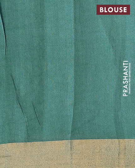Bhagalpuri saree peacock green shade with allover bandhani prints and zari woven border - {{ collection.title }} by Prashanti Sarees